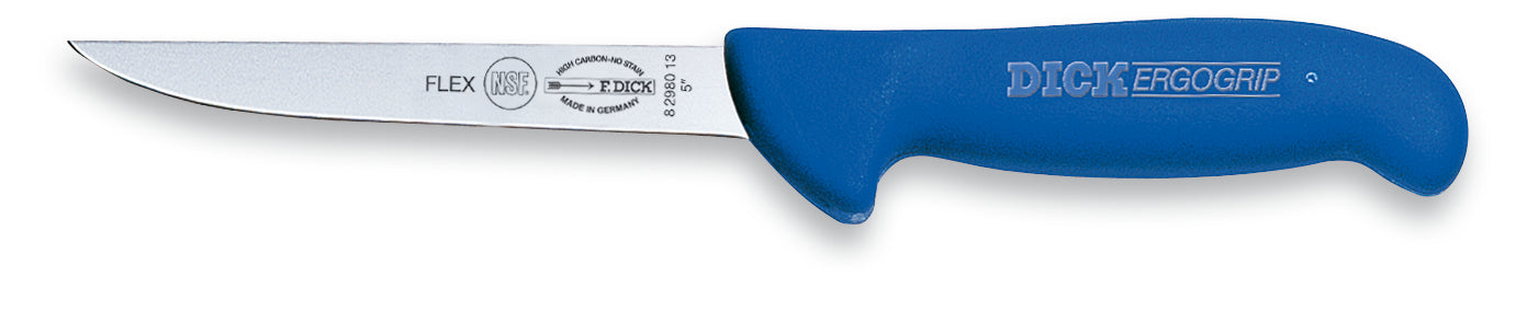 Blaues Messer mit ergonomischem Griff.