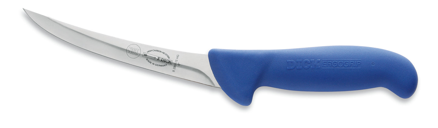 Blaues Messer mit gebogener Klinge.