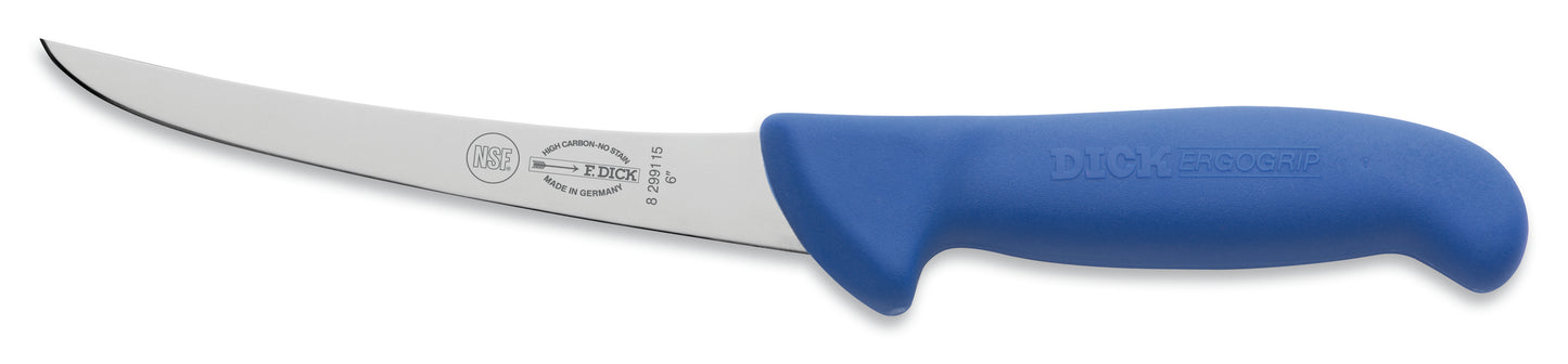 Blaues Messer mit gebogener Klinge.