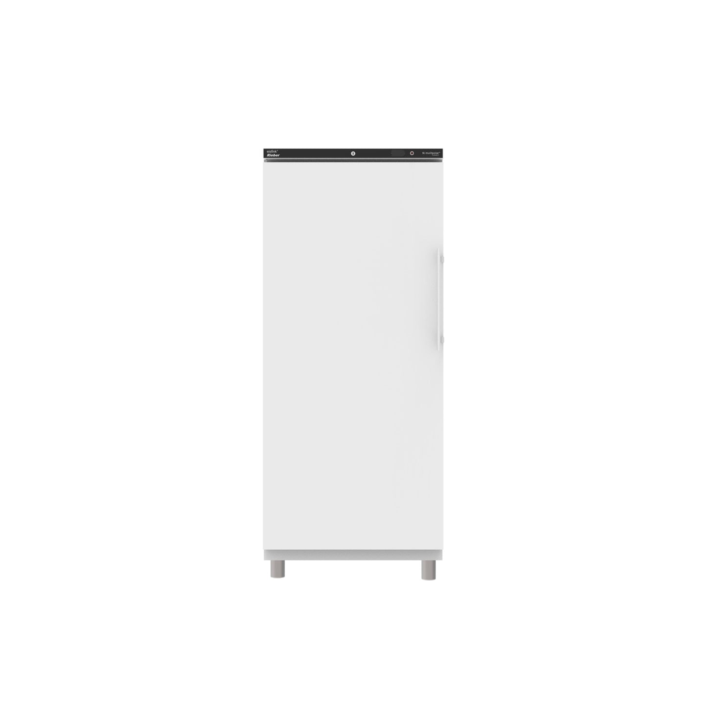 Weißer Gewerbekühlschrank mit Tür.
