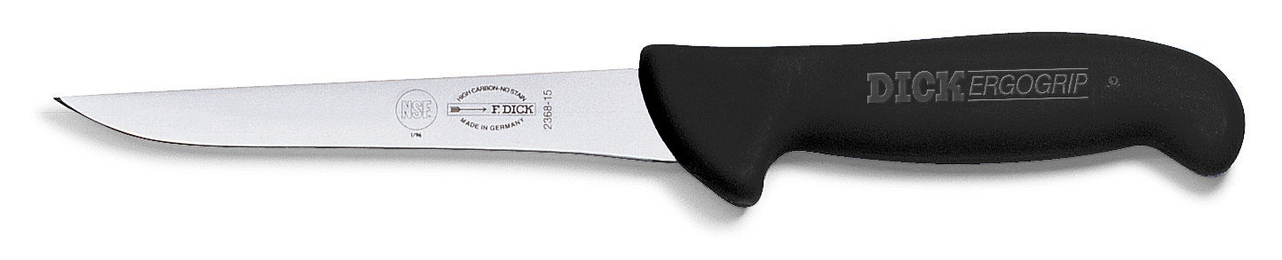 Schwarzes Messer mit gebogener Klinge.