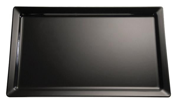 Schwarzes rechteckiges Serviertablett Gastronomie.