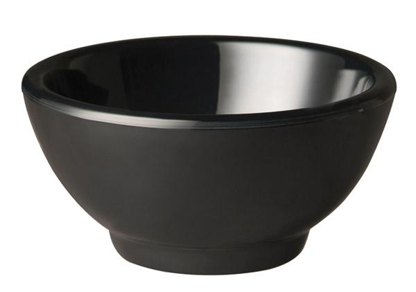 Schwarze Schüssel aus Melamin.