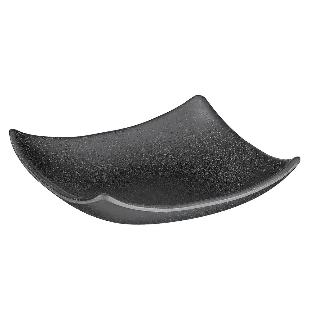 Schwarze, quadratische Servierschale.