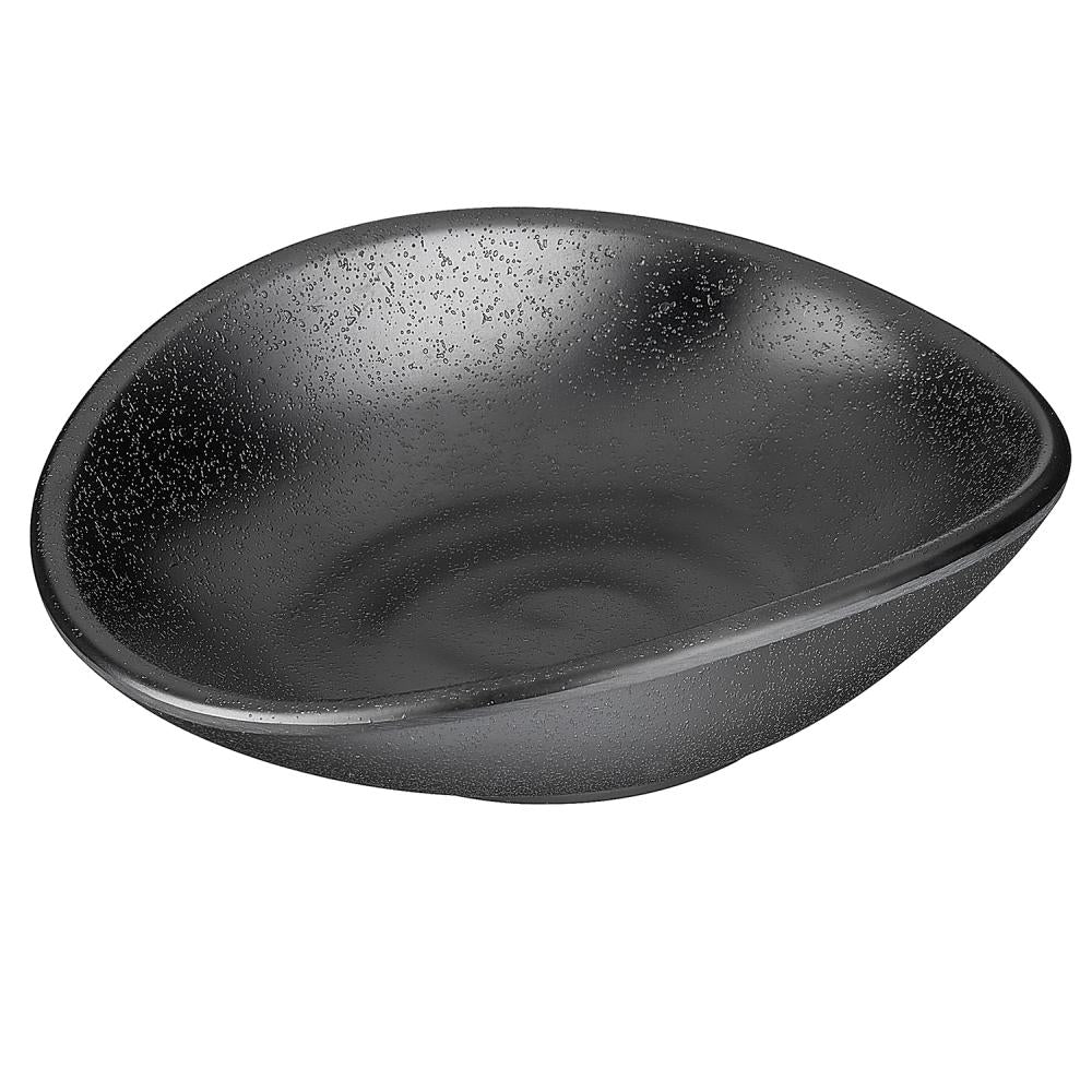 Schwarze, moderne Schale, asymmetrisch.