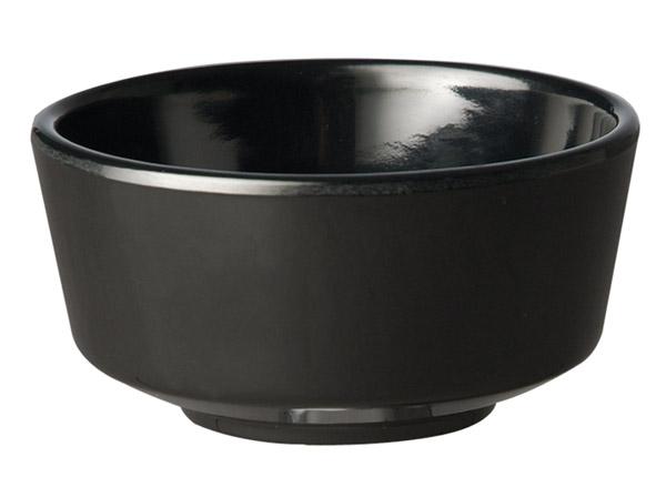 Schwarze Schüssel aus Melamin.