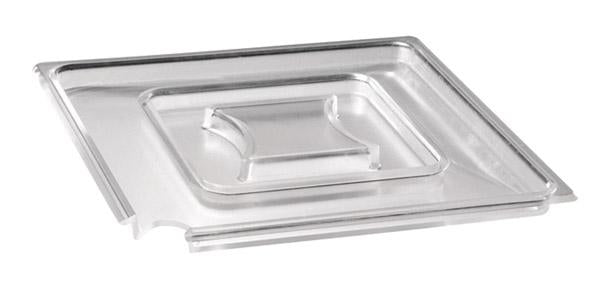 Transparenter GN-Behälterdeckel aus Kunststoff.