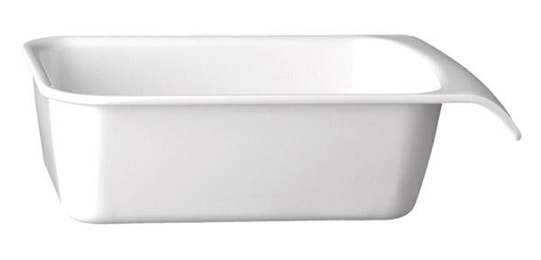 Weiße GN-Schale mit Griff.