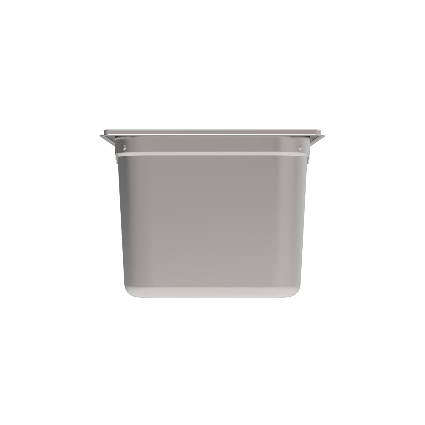 Edelstahl-Gastronormbehälter für Lebensmittel.