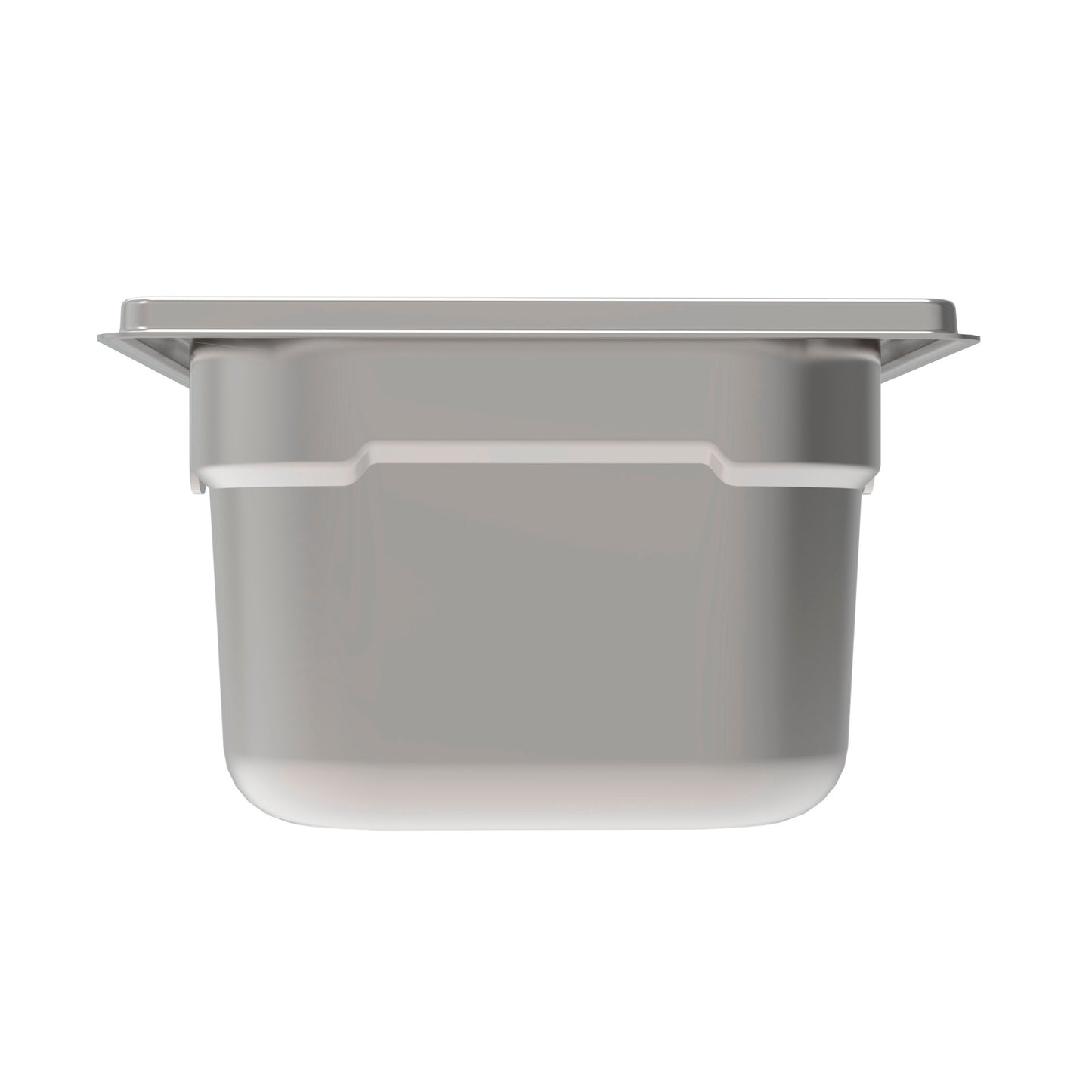 Edelstahl-Gastronormbehälter mit Deckel.