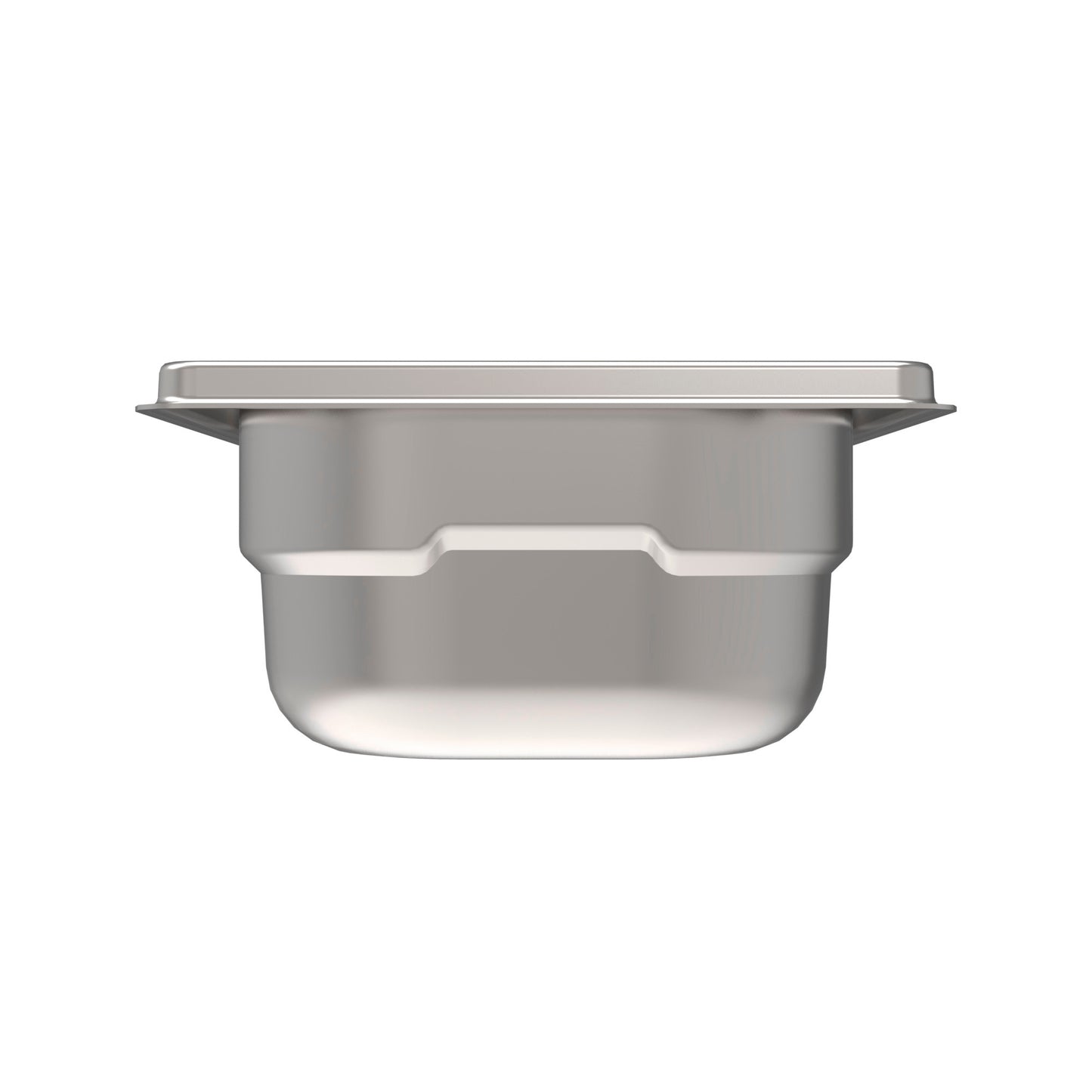 Edelstahl-Gastronormbehälter mit Deckel.