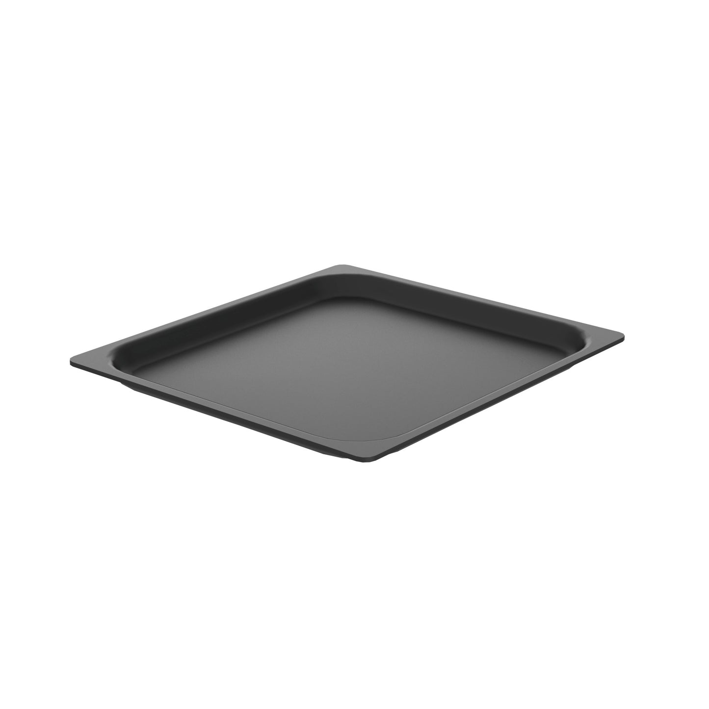 Schwarze GN-Schale aus Metall.