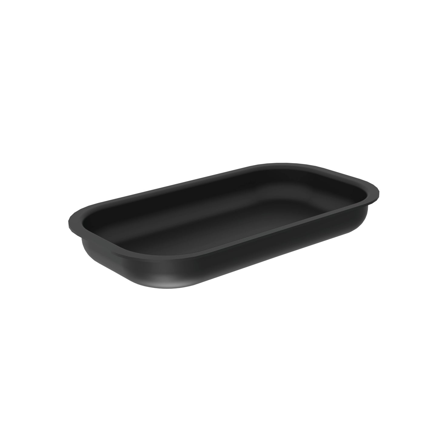Schwarze GN-Schale aus Kunststoff.
