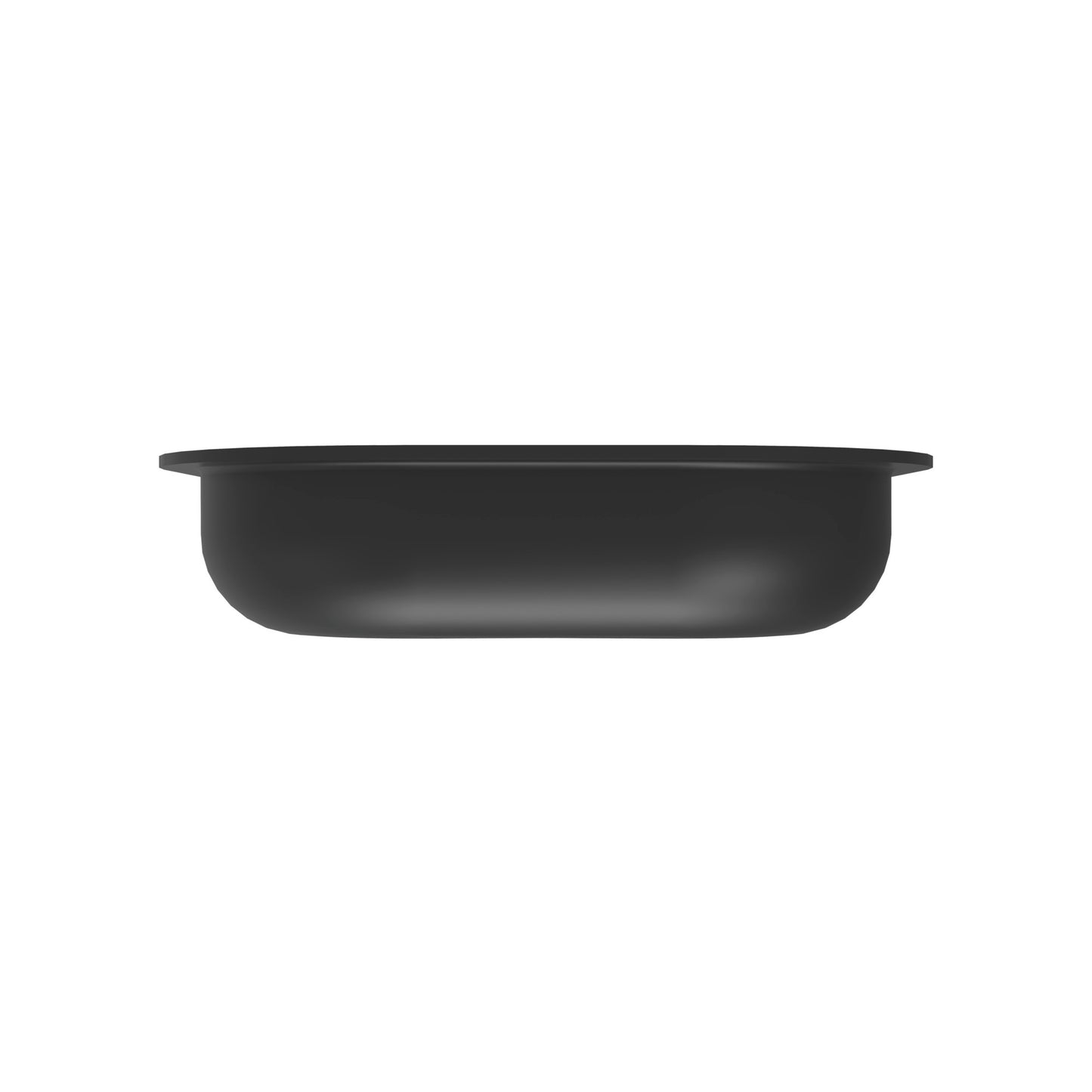 Schwarze GN-Schale aus Kunststoff.