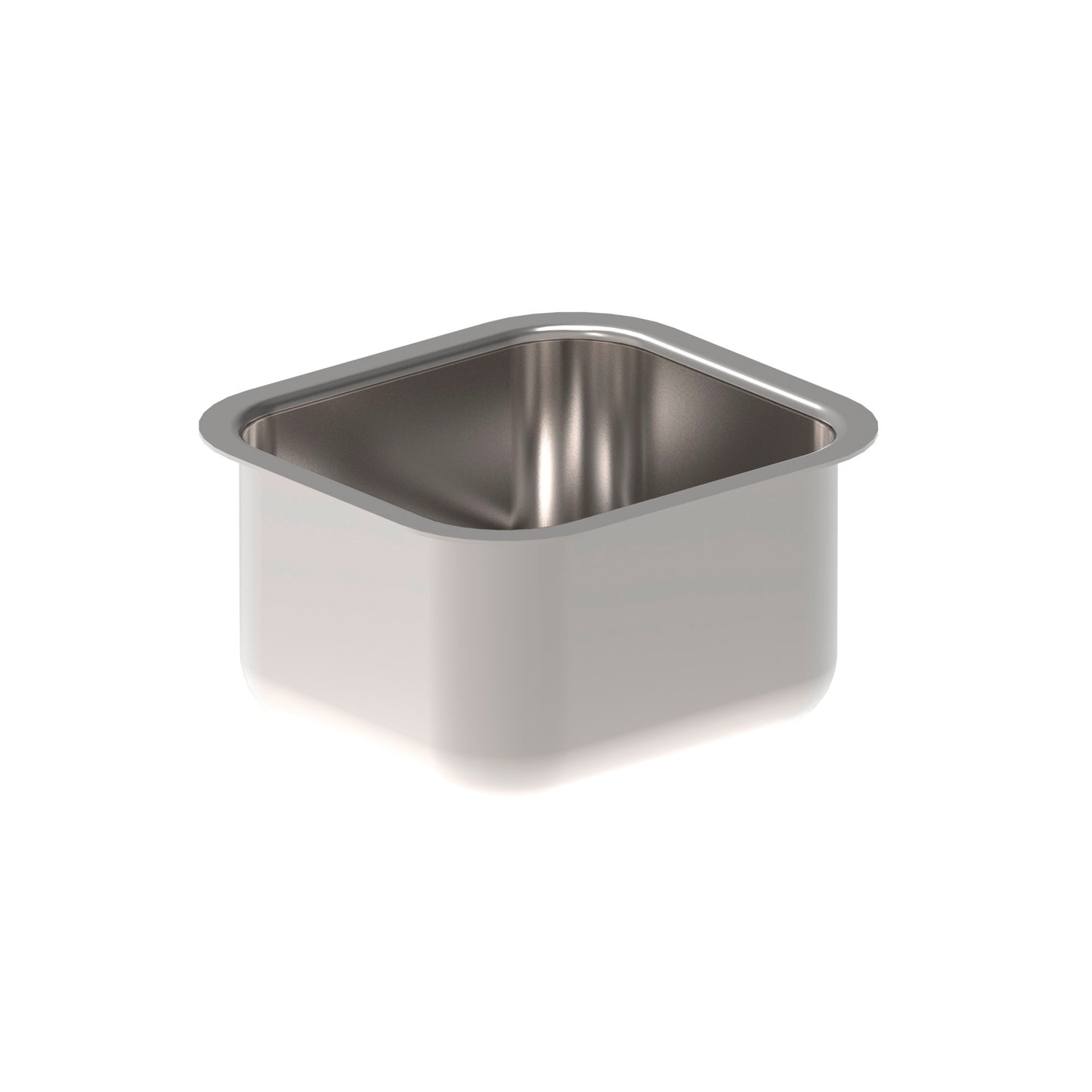 Edelstahl-Gastronormbehälter, quadratische Form.