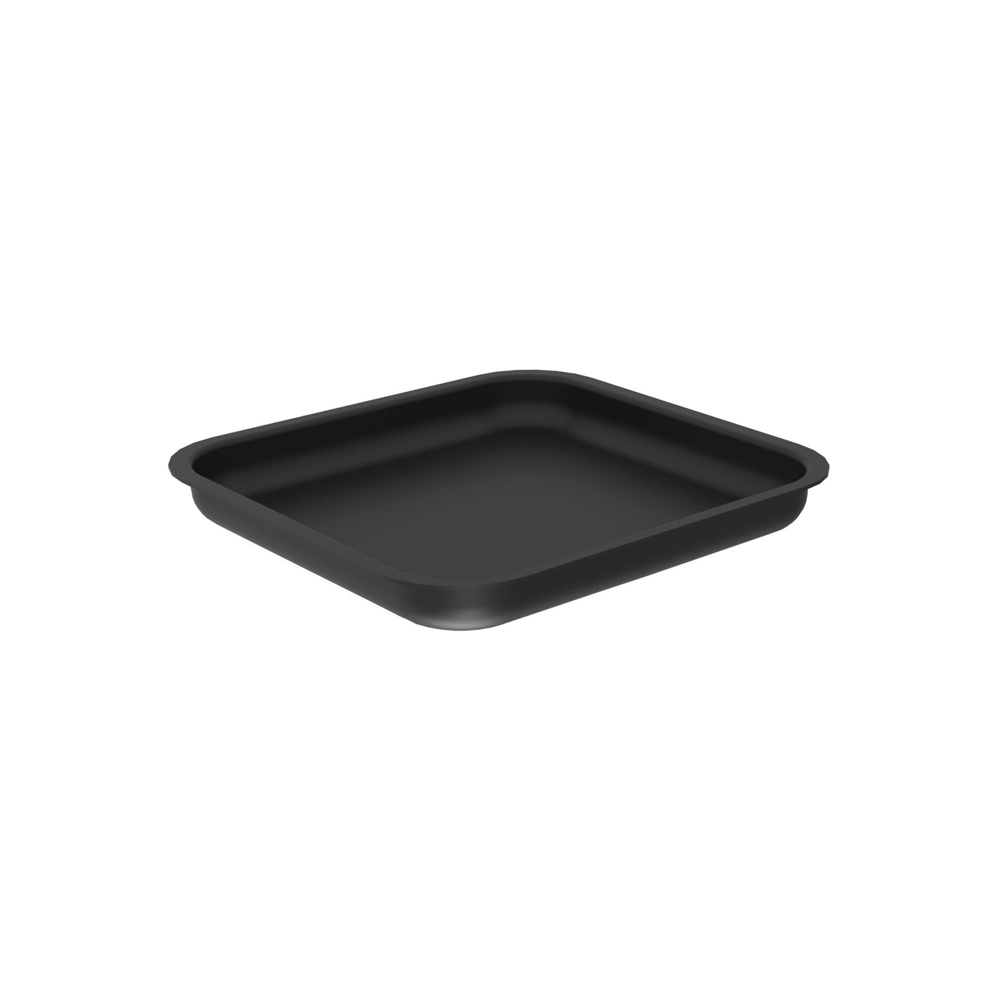 Schwarze GN-Schale aus Kunststoff.