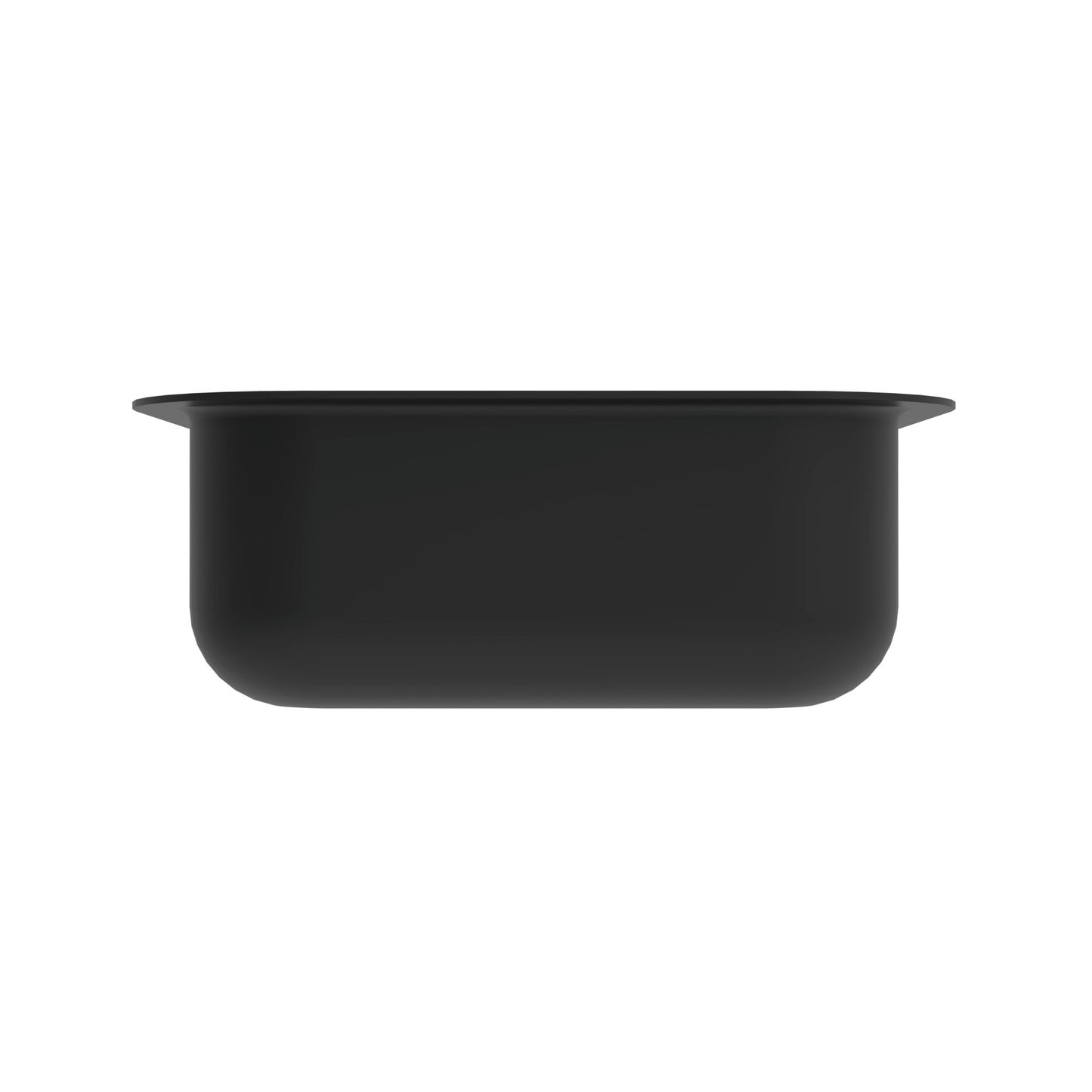 Schwarze GN-Schale aus Kunststoff.