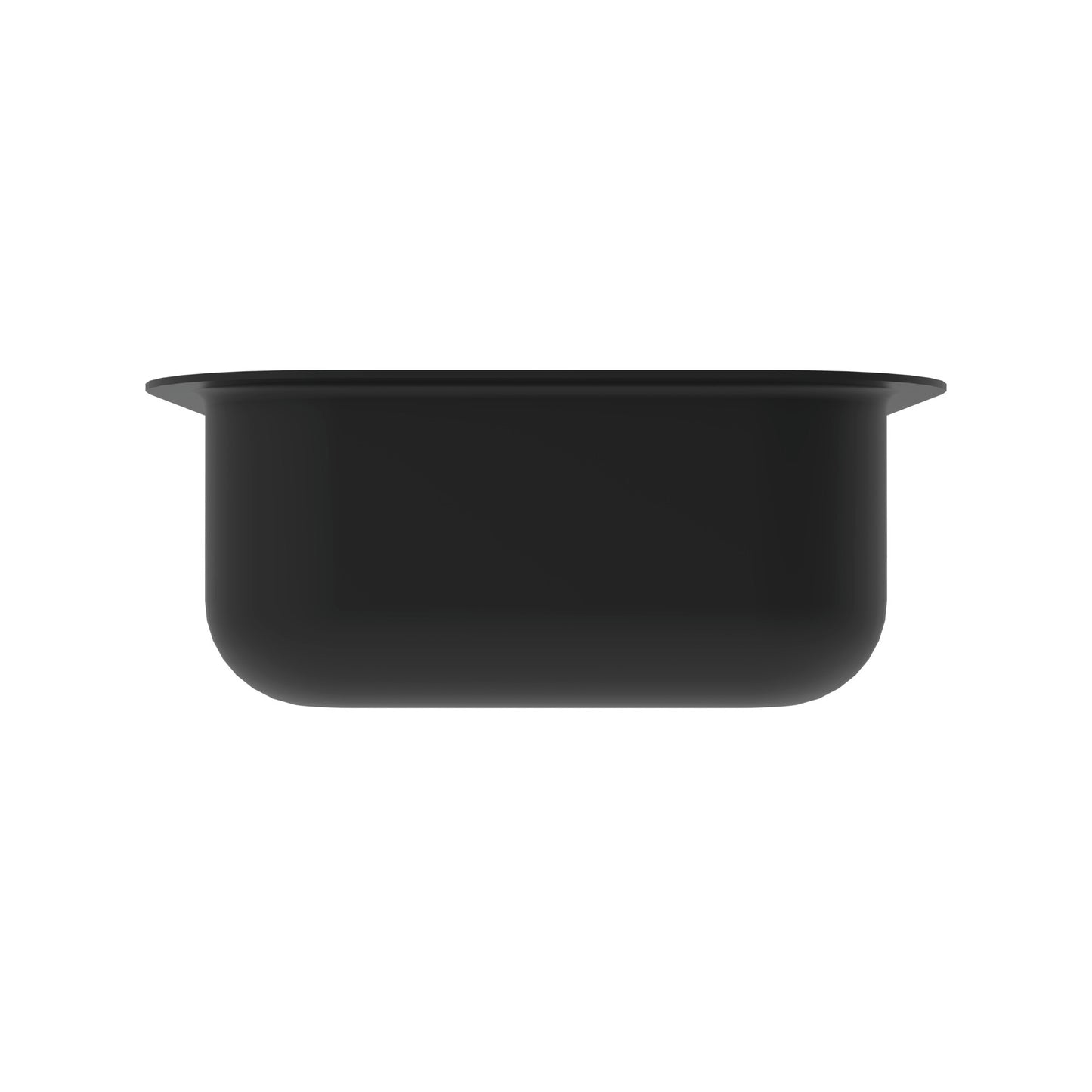 Schwarze GN-Schale aus Kunststoff.