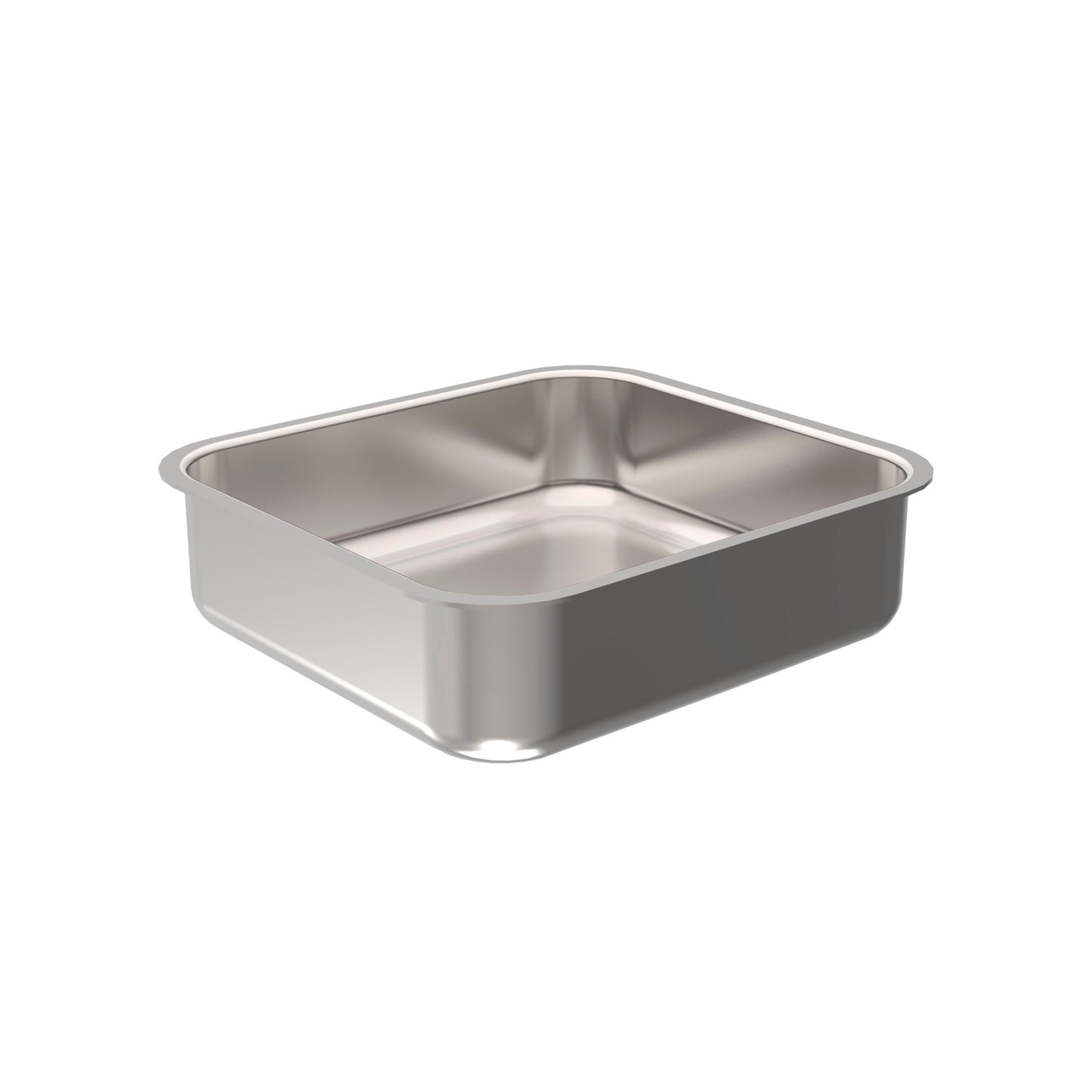 Edelstahl-Gastronormbehälter, quadratische Form.