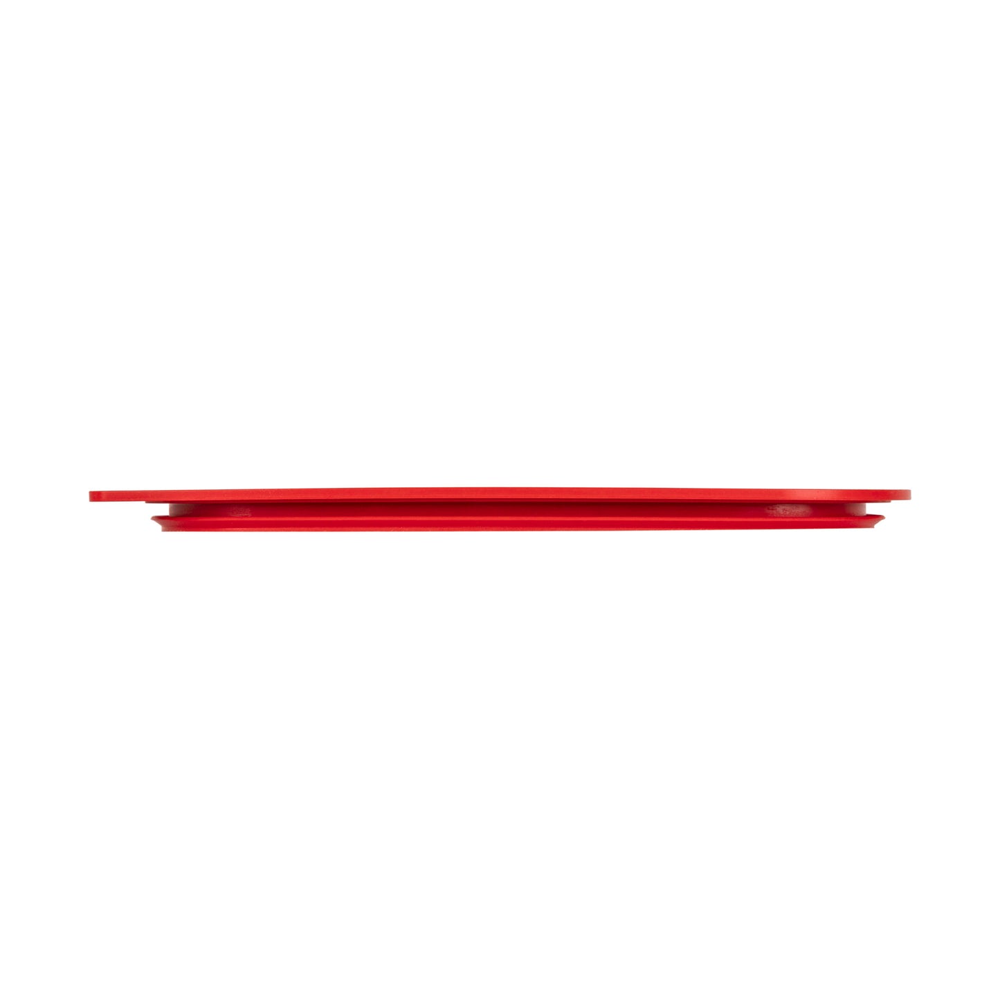 Rotes Edelstahl-Gastronomiebehälter-Deckel.