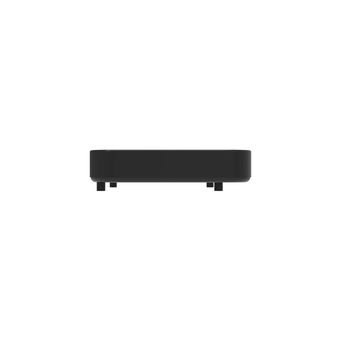 Schwarzes Tablett mit USB-Anschluss.