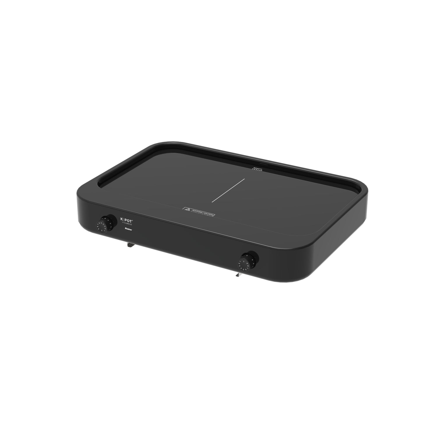 Schwarze elektrische Grillplatte, minimalistisch.