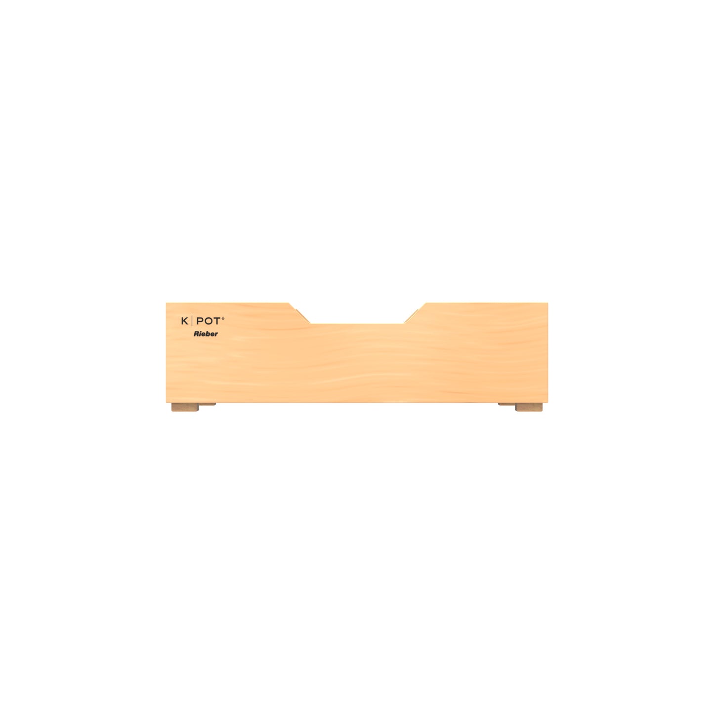 Holzbox mit schwarzen Einsätzen.