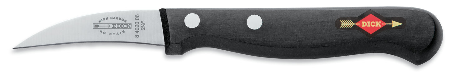 Schälmesser mit schwarzem Griff.