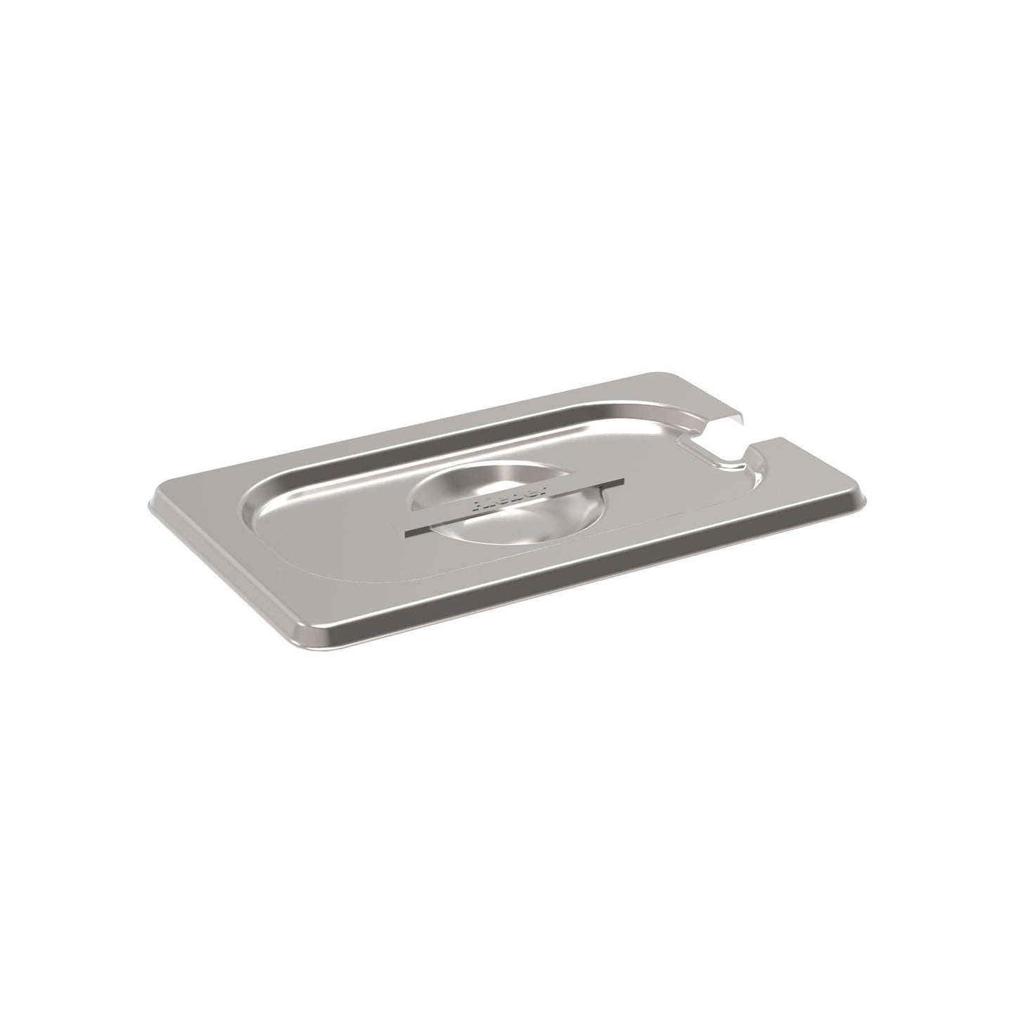 Edelstahl-Deckel mit Grifföffnung.