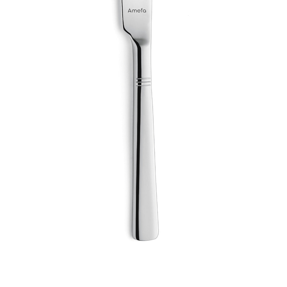 Silbernes Messer mit glattem Griff.