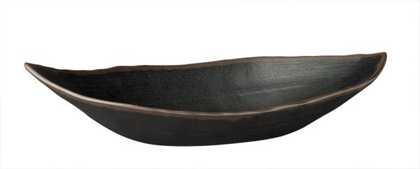 Längliche, schwarze Schale aus Melamin.