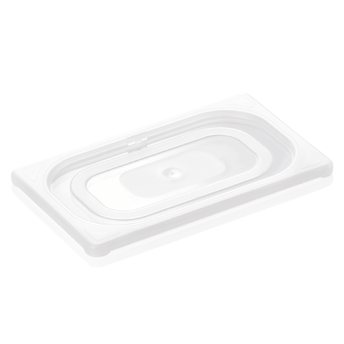 Transparenter Kunststoffdeckel für Behälter.
