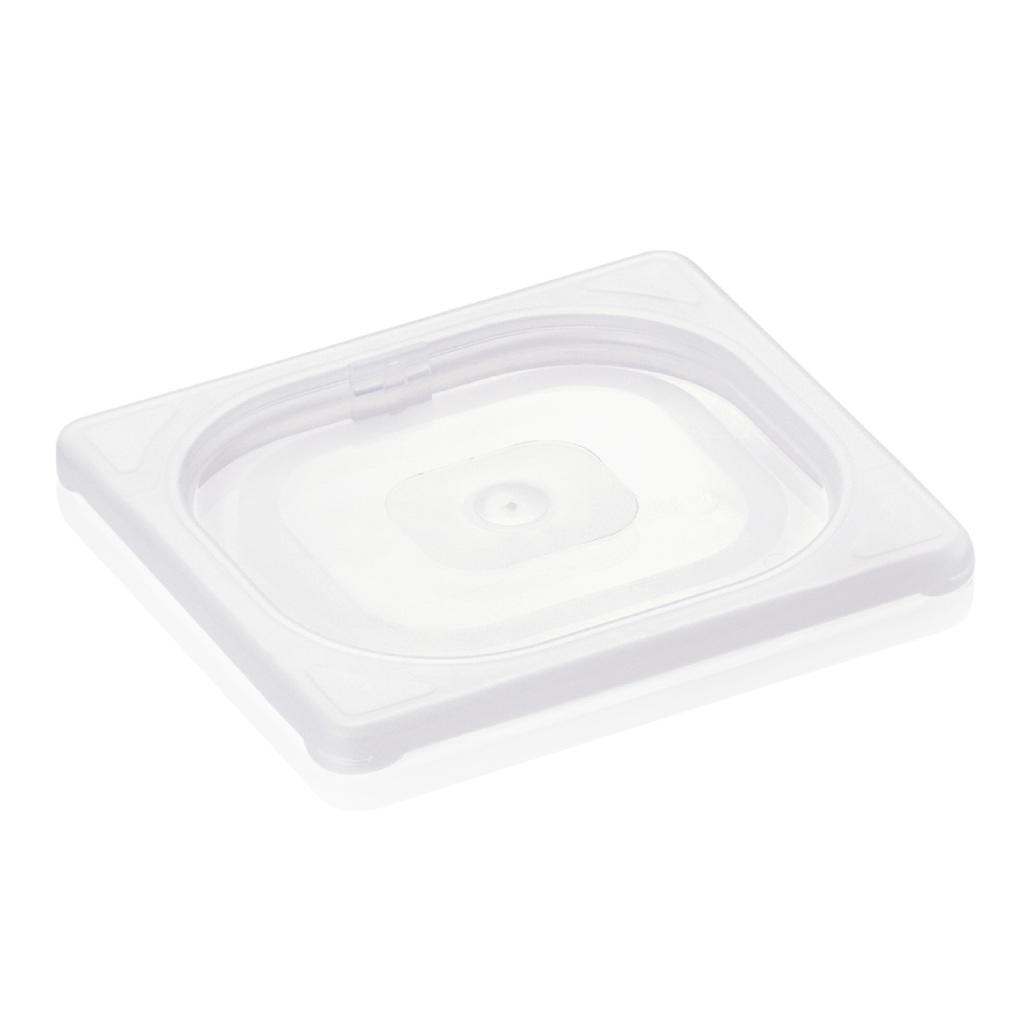 Transparenter Kunststoffdeckel für Behälter.