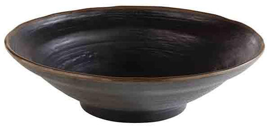 Schwarze Schale mit breitem Rand.