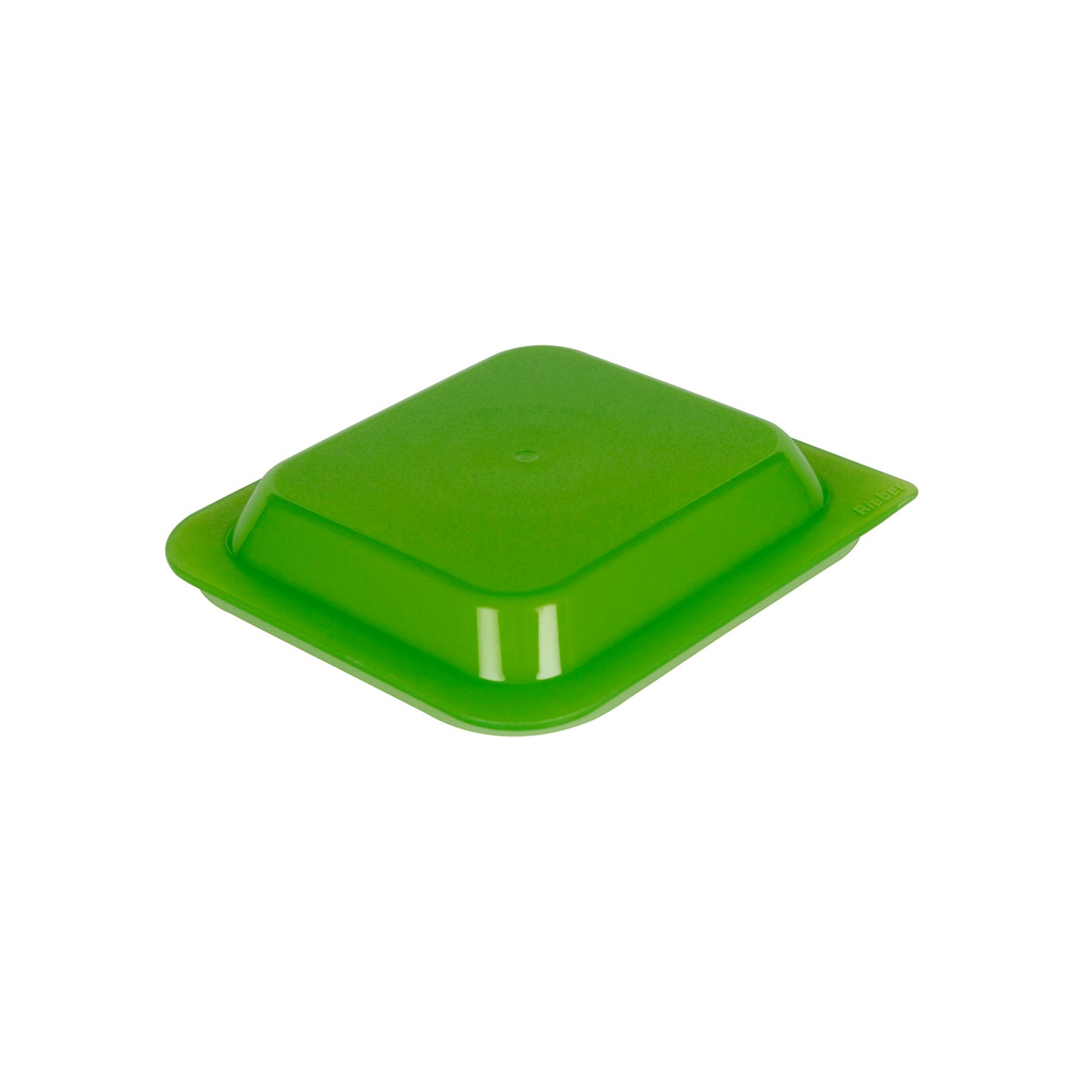 Grüner Kunststoffdeckel für Behälter.