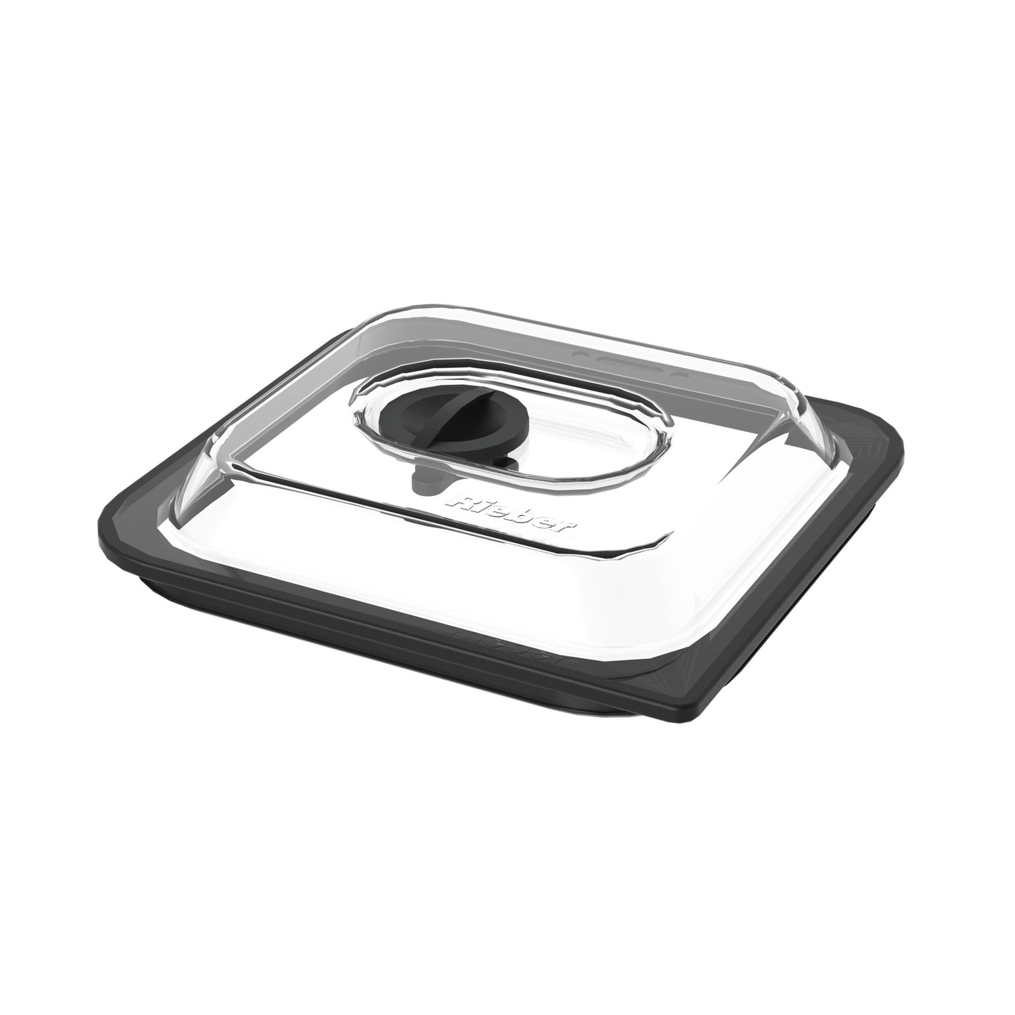 Quadratischer Deckel mit Griff.