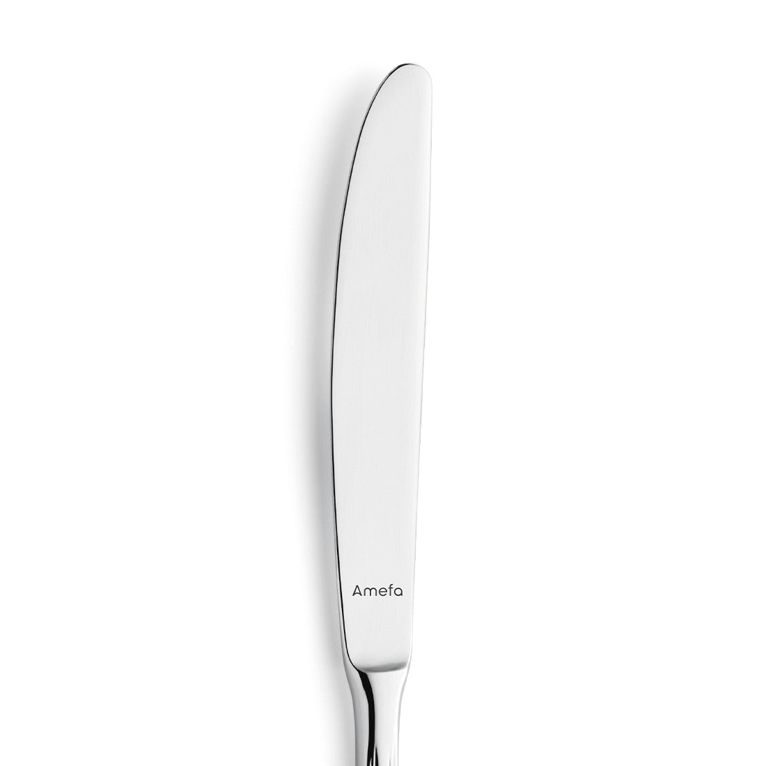 Silbernes Messer mit glattem Griff, Aufschrift.