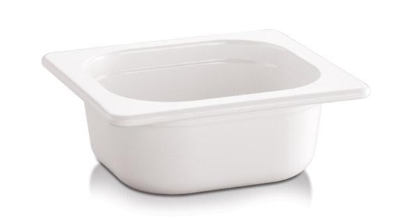 Weiße GN-Schale aus Melamin.