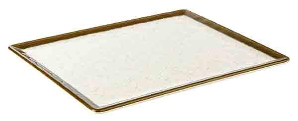 Rechteckiges Tablett aus Melamin.