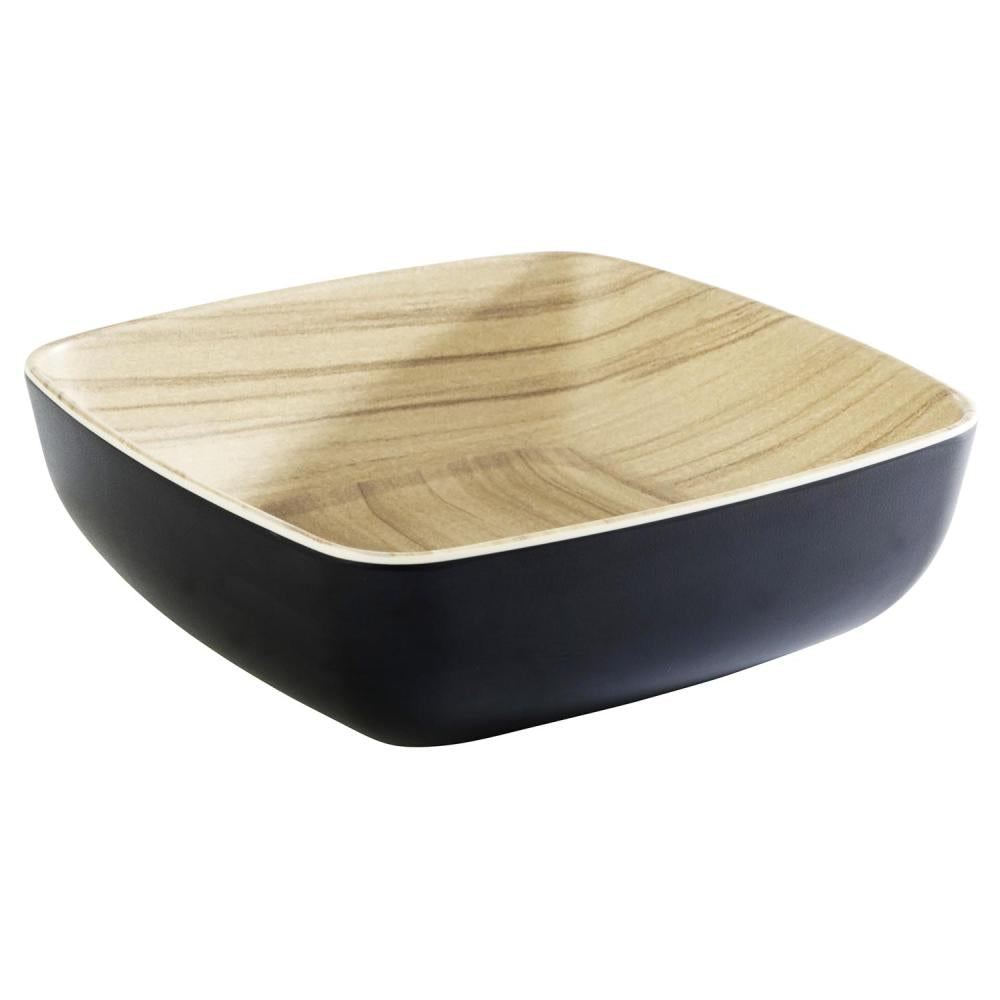 Quadratische Schale mit Holzoptik.
