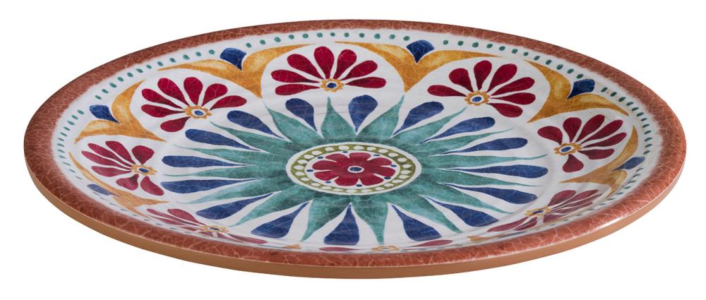 Bunter Teller mit Blumenmuster.