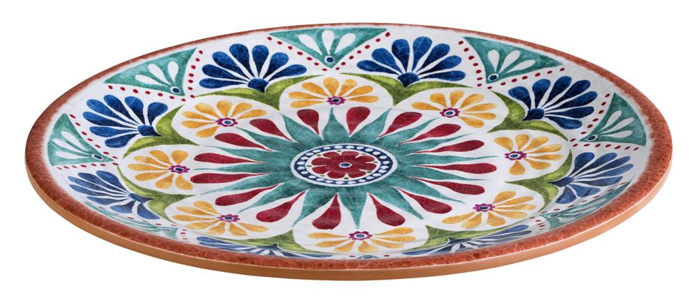 Bunter Teller mit Blumenmuster.
