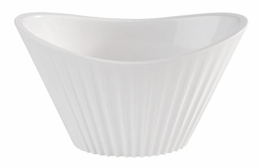 Weiße, geriffelte Schüssel, modern.