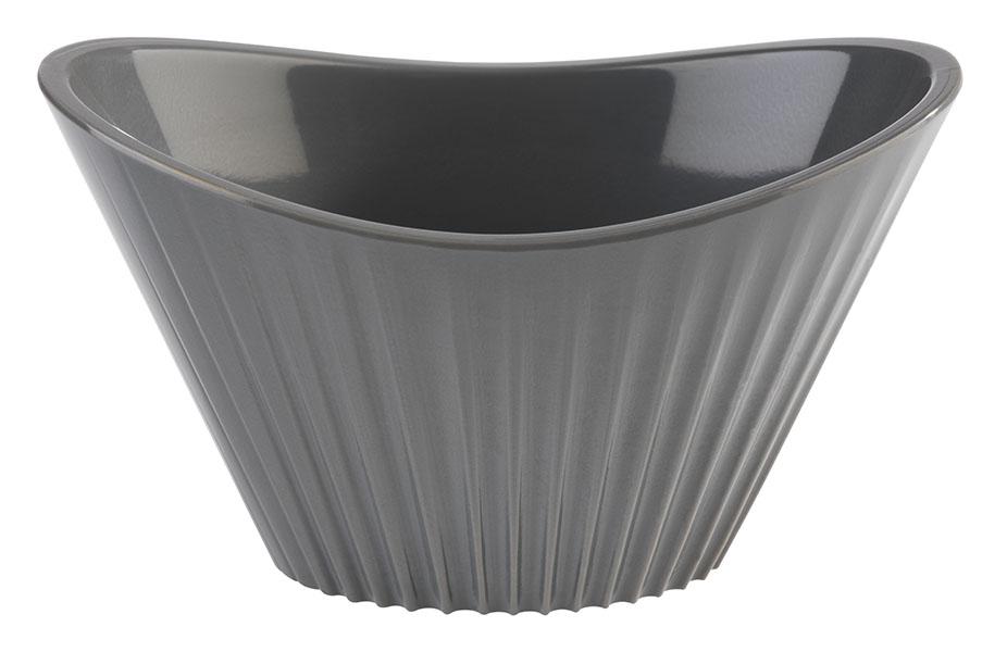 Graue, geriffelte Schale, modern.