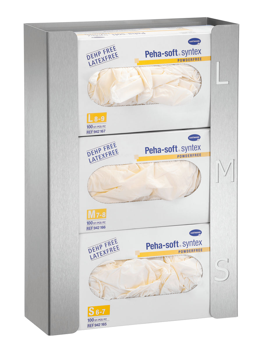 Spender mit Einweghandschuhen in Boxen.
