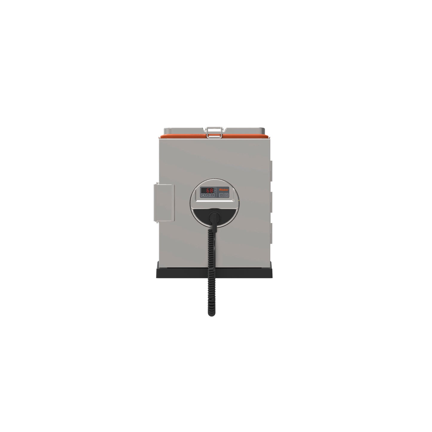 Thermobox mit Temperaturanzeige und Kabel.