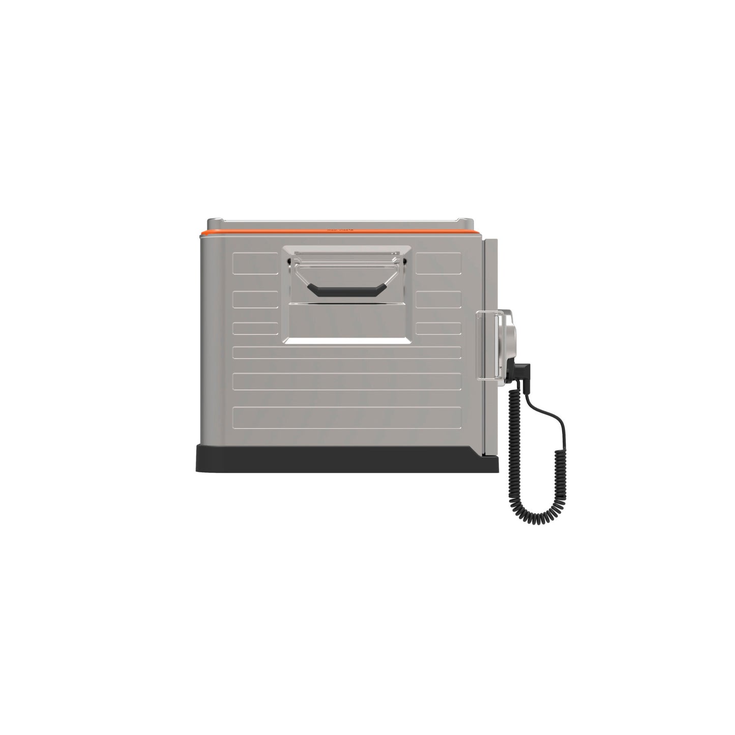Thermobox mit Temperaturanzeige und Kabel.