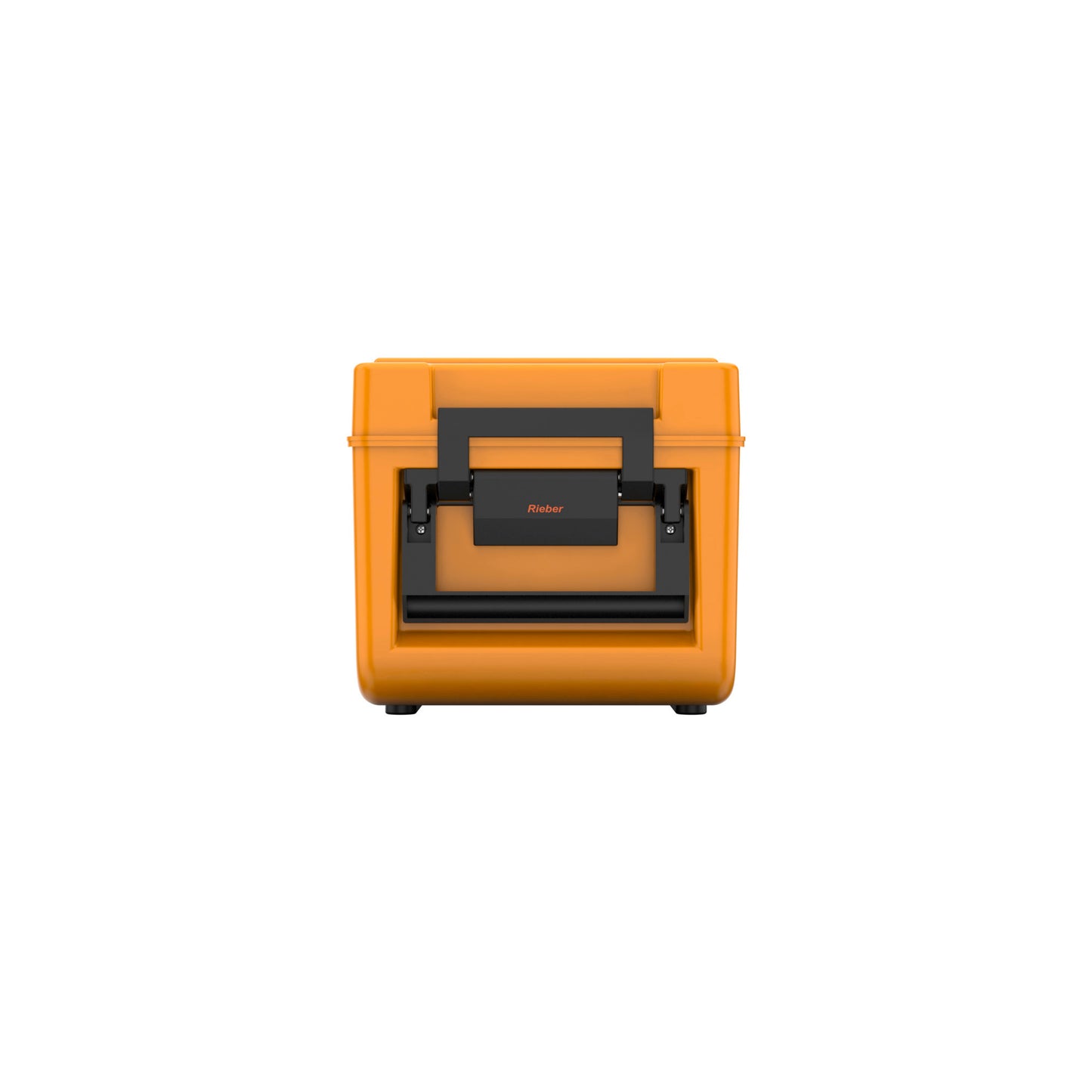 Gelber Thermobehälter mit schwarzem Griff.