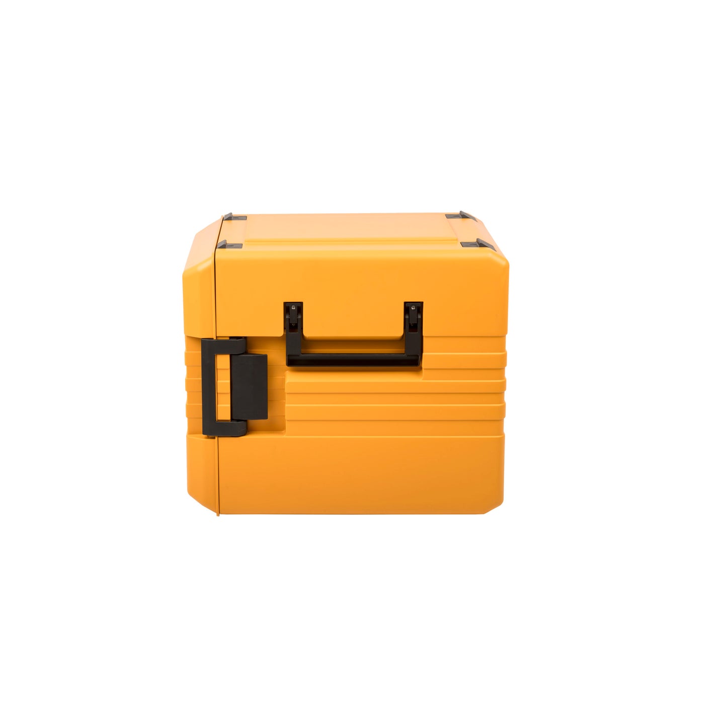 Orange Thermobox mit Tragegriff.