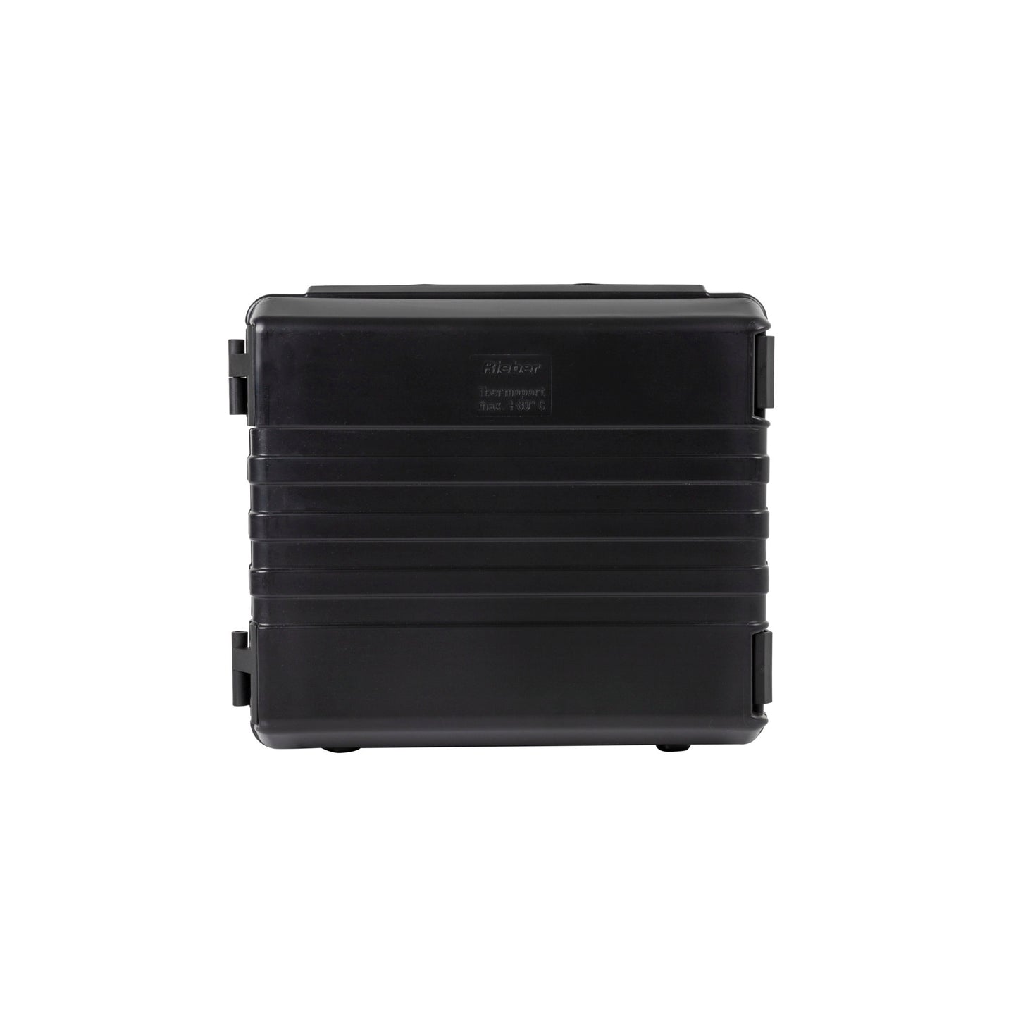 Schwarze Thermobox für Lebensmitteltransport.